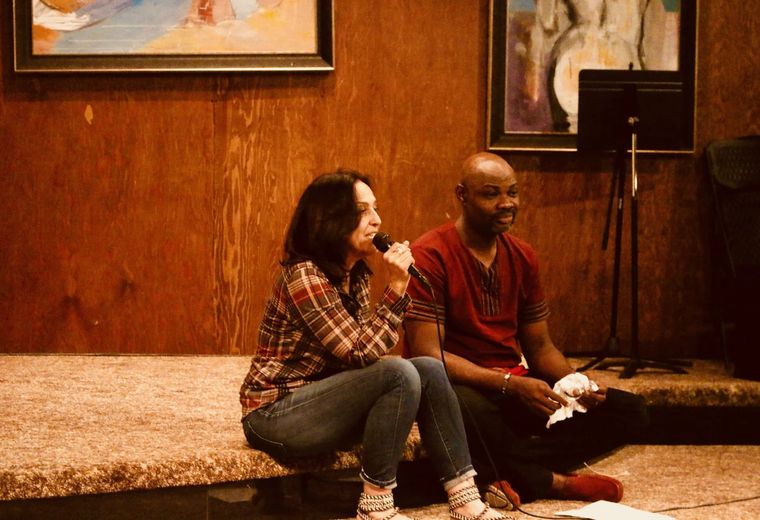 Two artists performing at The Mic Sessions